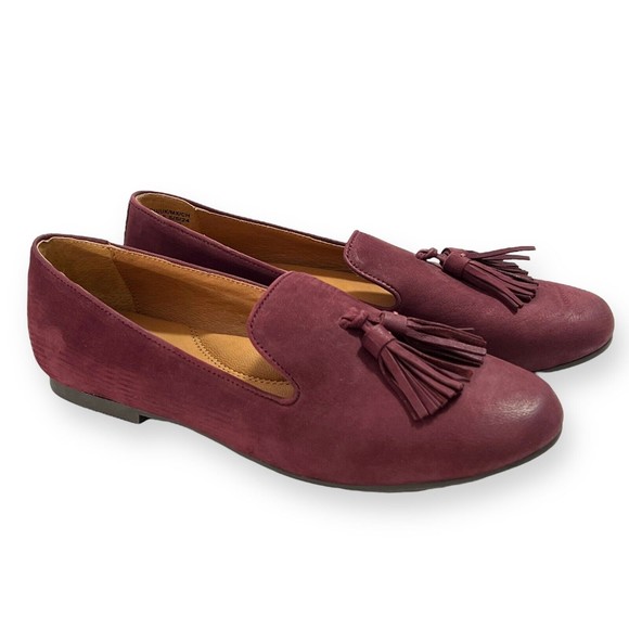 GENTLE SOULS KENNETH COLE Flats Sz 7.5 Eugene Plum Burgundy Leather Purple Shoes - Picture 1 of 11